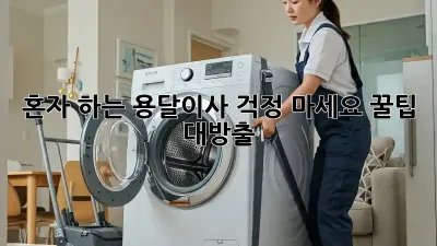 혼자 하는 용달이사? 걱정 마세요! 꿀팁 대방출!